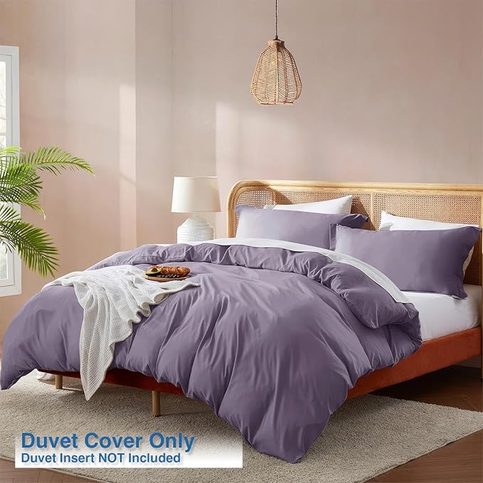 Nestl Grayish Purple Duvet Cover Queen Size - Image 2