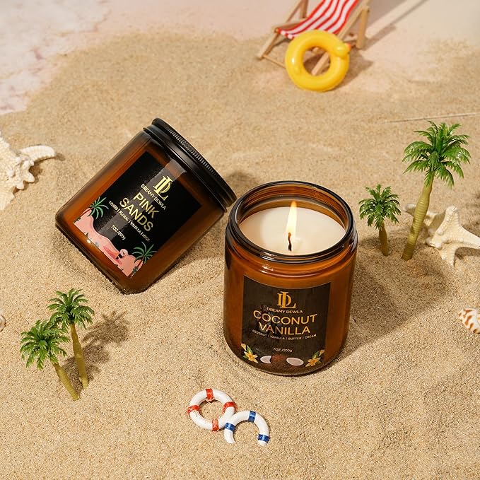 Coconut Vanilla Candles, 7oz Vanilla Coconut Scented Candle, Natural Soy Candles - Image 7