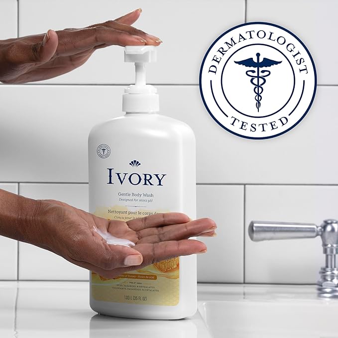 Ivory Body Wash Gentle, Free of dyes, and phthalates, Honey Scent, 35 oz - Image 3