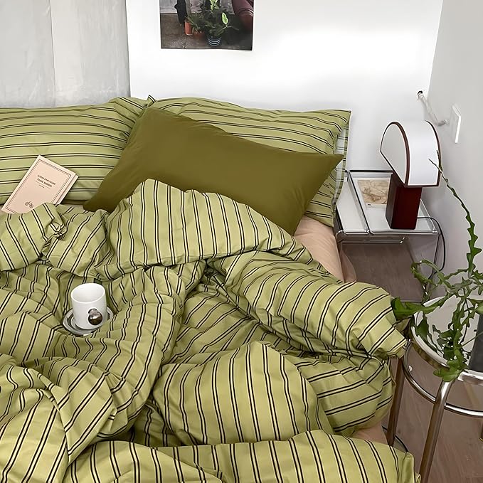 mixinni Vintage Stripes Duvet Cover Set Queen by mixinni