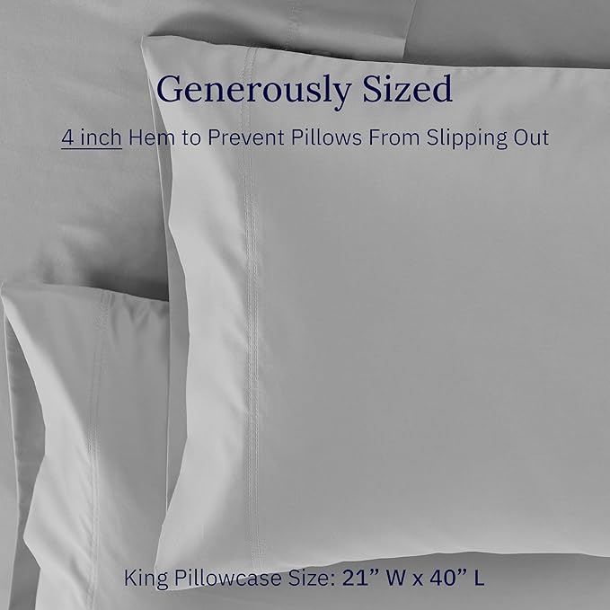CALIFORNIA DESIGN DEN Luxuriously Soft Hotel Quality 600 Thread Count, 100% - Image 6