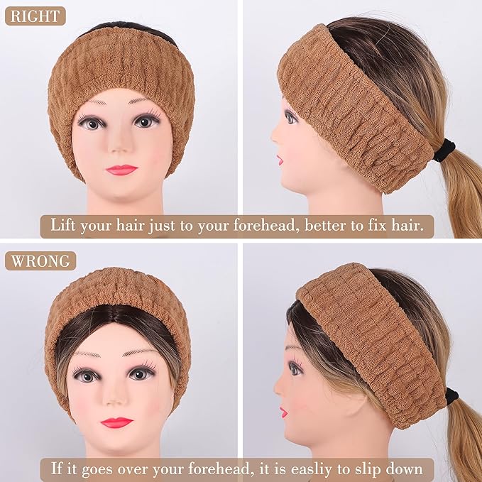 DiyJibb 9 Pcs Spa Headband for Washing Face, Skincare Headband and Wristband Set - Image 8