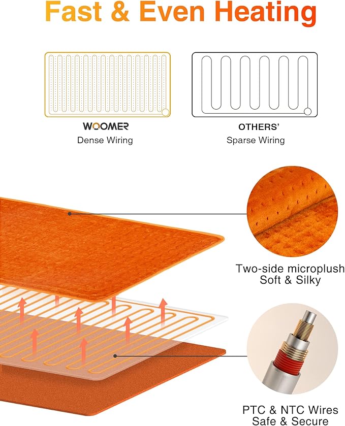 WOOMER Extra Large Heating Pad, Heat Pad - Image 3