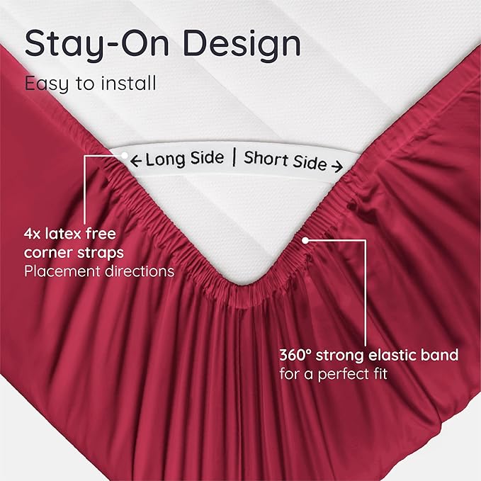 Bambaw 100% Viscose Derived from Bamboo Fitted Sheet Queen Size, Cooling Fitted - Image 5