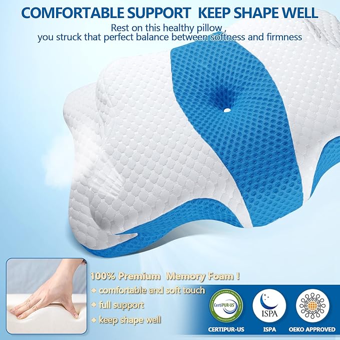CHxxy Cervical Neck Pillow for Pain Relief Sleeping, Memory Foam Pillows - Image 5