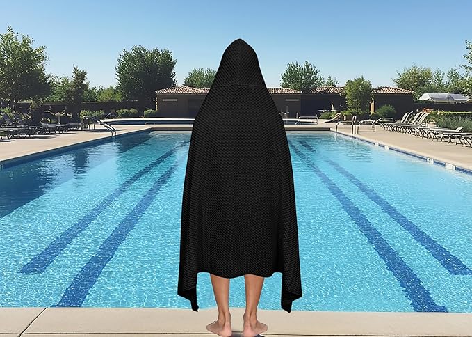 COTTON CRAFT Hooded Bath Towel – Oversized 35 x 70 Waffle Weave Towel - Image 2