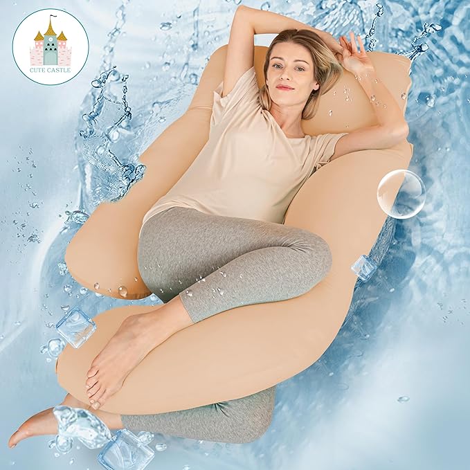 Cute Castle Cooling Cover Pregnancy Pillows, Soft U-Shape Maternity Pillow - Image 2