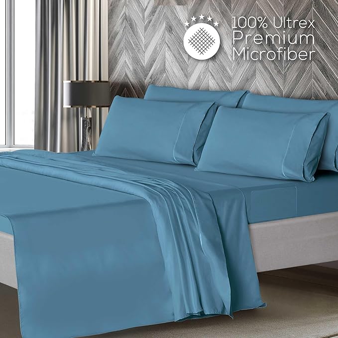 Mueller Ultratemp King Size Sheets Set, Super Soft 1800, 6 Piece, Deep Pocket - Image 3