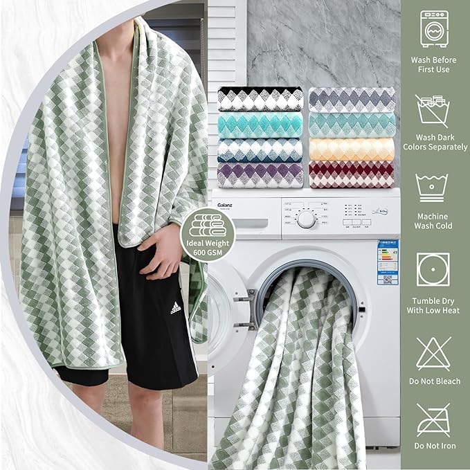 4 Piece Bath Towel Set Oversized Bath Sheet 35"x70" Bathroom Towel Extra Large - Image 3