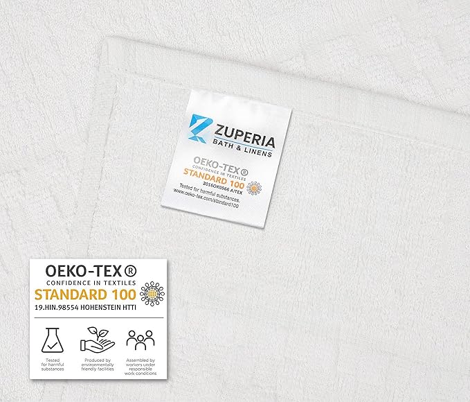 ZUPERIA 7-Pack White Bath Towels - Image 7