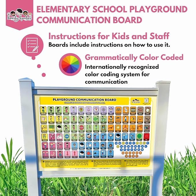 Weather-Proof Aluminum School Playground Communication Board for Autism - Outdoor Inclusive Communication Aid, Lightweight & Durable for Autism & Inclusive Play