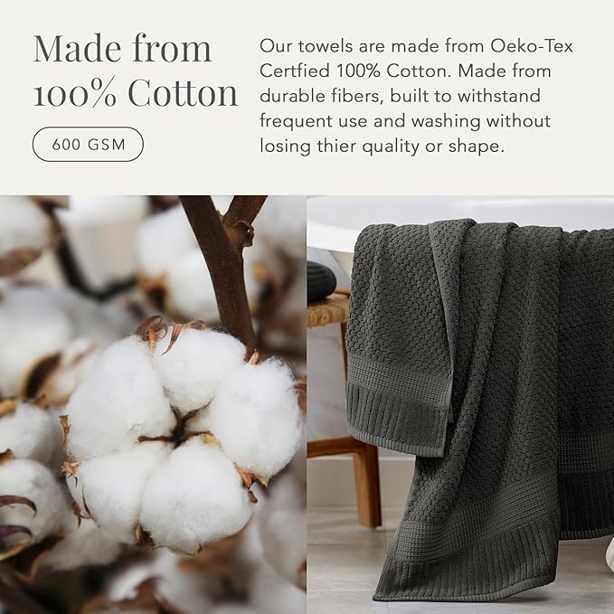 NY Loft 100% Cotton Hand Towel 6 Pack | Super Soft & Absorbent Quick-Dry Hand - Image 4