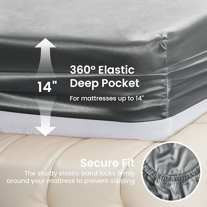 Love's cabin Twin Satin Sheet Sets - Image 4