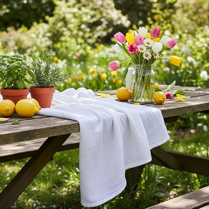 Flour Sack Towels | Tea Towel for Crafts| Kitchen Dish Cotton Blank Towel for - Image 3