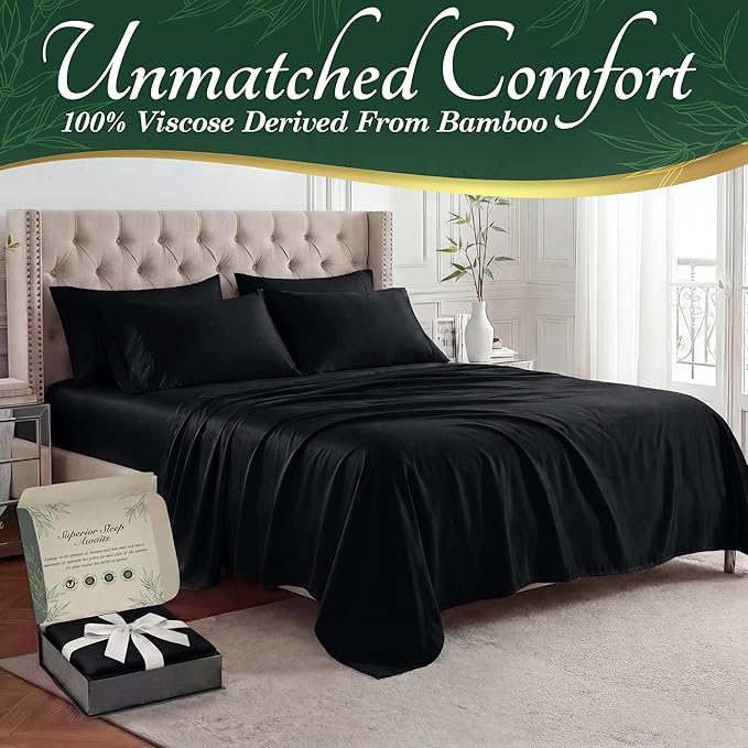 DECOLURE 100% Viscose Derived from Bamboo Sheets Queen Size - Image 2