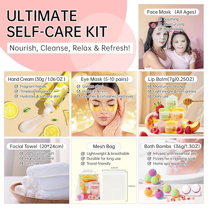 35 Pcs Spa Party Supplies for 5 – Spa Gifts for Women, Girls & Kids | Spa Set - Image 6