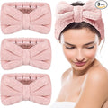 3 Pieces Makeup Headband with Bow Spa Headband by Hicarer