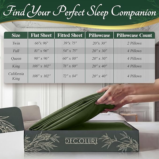 DECOLURE 100% Viscose Derived from Bamboo Sheets California King Size - Image 8