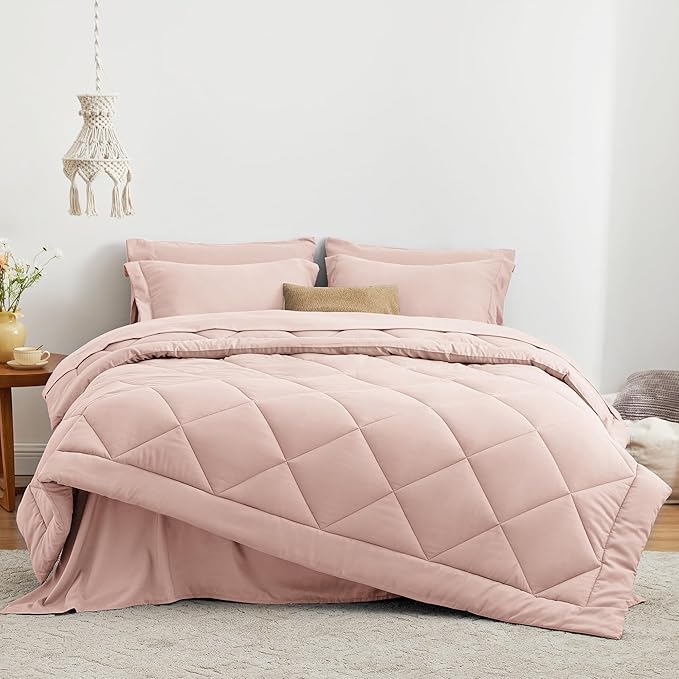 Love's cabin Twin XL Bedding Set, 5 Pieces Pink All Season - Image 2