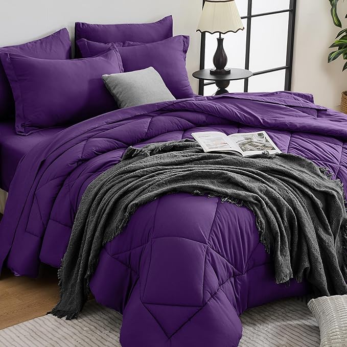 HEVUMYI Purple Full Comforter Set by HEVUMYI