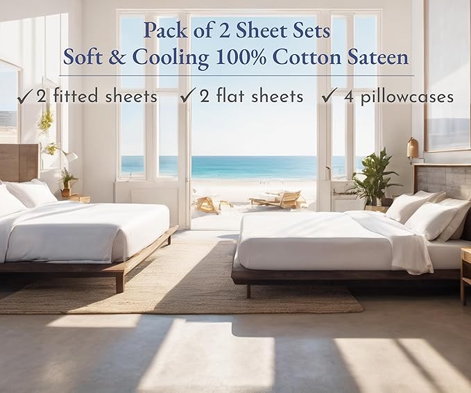 California Design Den 100% Cotton 2-Pack Sheets Set - Image 4