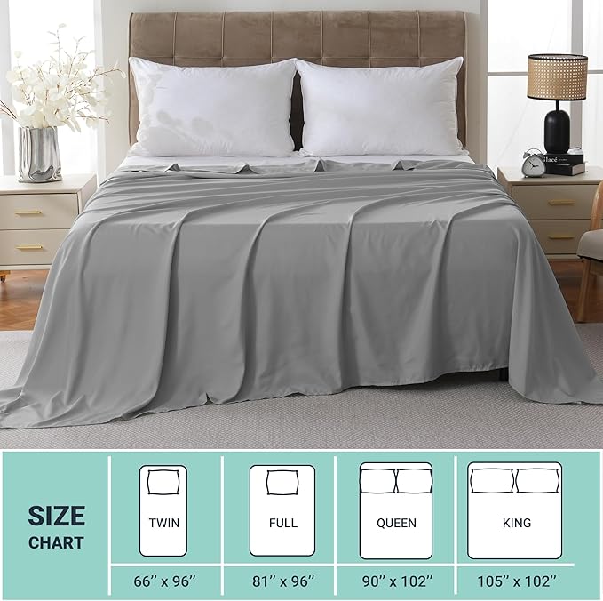 ZPECC Full Flat Sheet Only 1 Pack, Durable Light Gray Top Bed Sheets - Image 5
