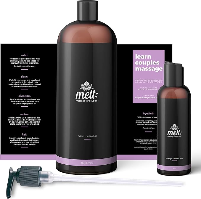 Melt Sensual Massage Oil | Relaxing, Therapeutic Sweet Almond Oil | Soft - Image 4