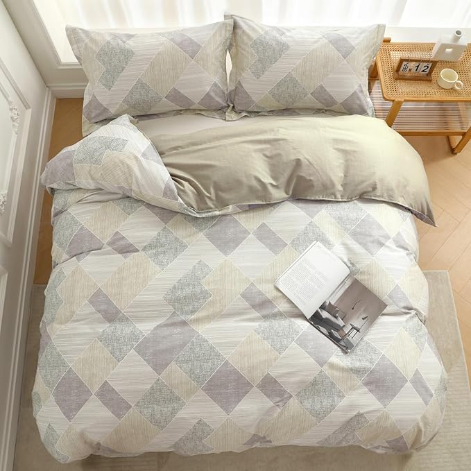 OAITE Duvet Cover Set Twin Size Floral Pattern Ultra Soft 100% Cotton Duvet - Image 4