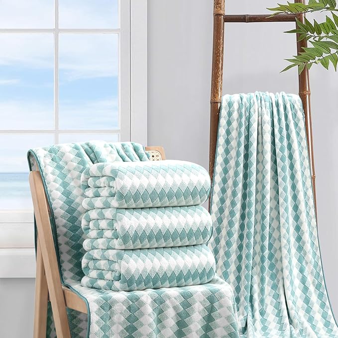 4 Piece Bath Towel Set Oversized Bath Sheet 35"x70" Bathroom Towel Extra Large - Image 5