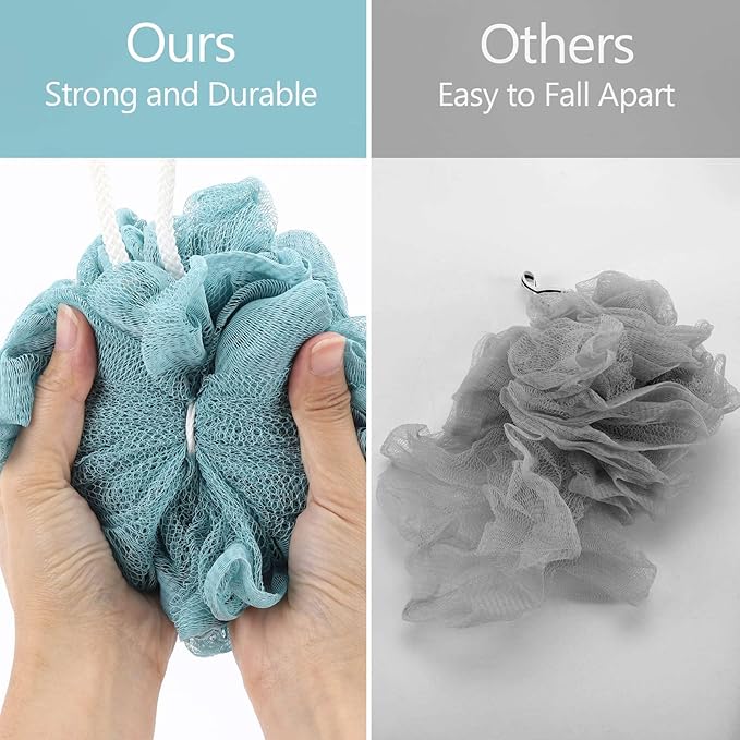 BTYMS Bath Sponges 60g/pc Shower Loofahs Mesh Pouf Shower Pouf Bath Scrunchies - Image 4