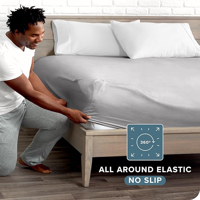 Bare Home Fitted Bottom Sheet King Size - Image 3