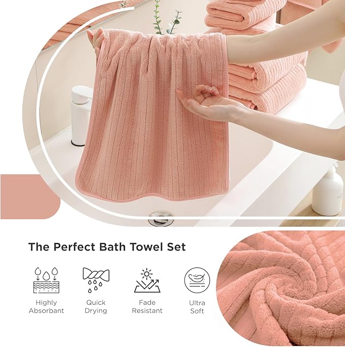 18 Piece Family Bath Towel Set Include 6 Bath Towels, 6 Hand Towels and 6 - Image 6