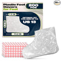 200 Pcs Plastic Foot Covers for Feet – 13 US Leak-Proof, Ribbed Anti-Slip Design by KETAR