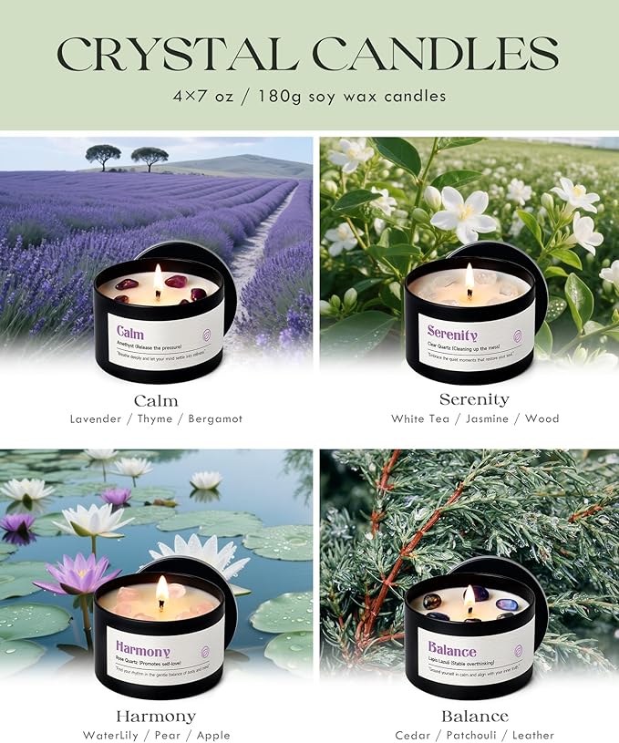 AOOVOO Crystal Soothing Candles Set - Image 4