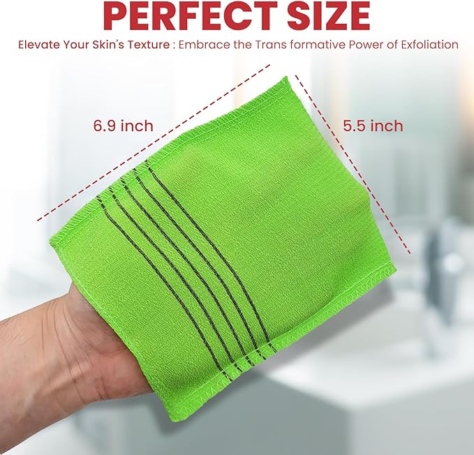 etreetowel Anti-Shrink Korean Asian Exfoliating Bath Washcloths Mitt Scrub - Image 6