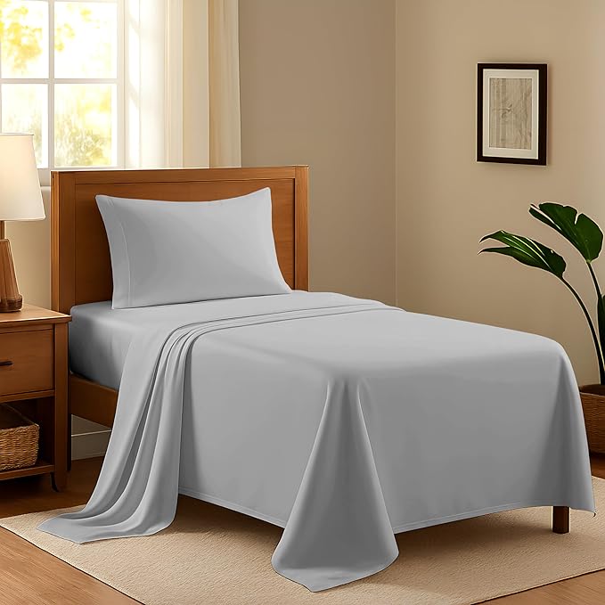 100% Egyptian Cotton Twin Bed Sheets Set by AshtonSheets