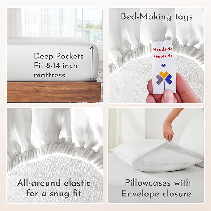 California Design Den Deep Pocket Queen Sheets Set - Image 6