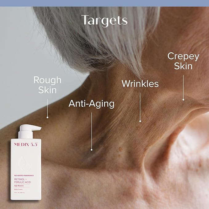 MEDIX Fragrance Free Retinol Face Moisturizer & Body Lotion Crepey Skin Care - Image 2