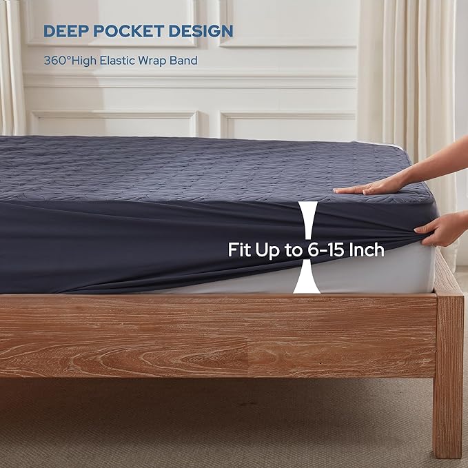BEDLORE Waterproof Mattress Protector, Twin Size Mattress Pad - Image 4