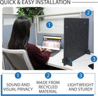 Planche Acoustic Freestanding Desk Divider - Noise Reducing Desk Privacy Panel - Library & Office Furniture Partition - Workstations Shield Barrier - Instant Wall Desk 20" H x 24" W (4 Pack, Shadow)