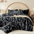 MUXHOMO Duvet Cover King Size, Reversible Floral Black Duvet Cover Set by MUXHOMO