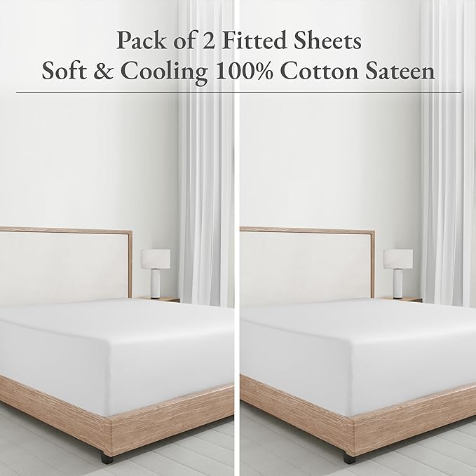 California Design Den 2-Pack King Size Fitted Sheets Only - Image 4
