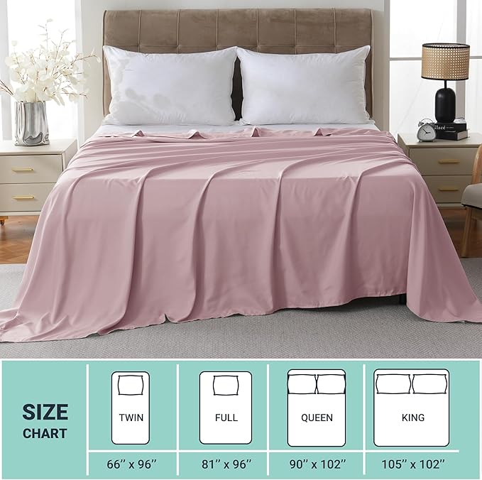 ZPECC Queen Flat Sheet Only 1 Pack, Durable Pink Top Bed Sheets Hypoallergenic - Image 5
