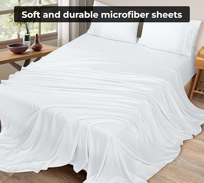 Royale Linens 6 Pack Bulk Flat Sheet Set - Image 4