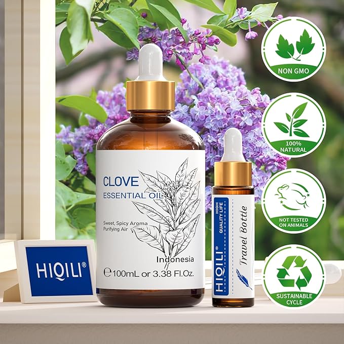 HIQILI 100ML Clove Oil for Teeth and Gums, Tooth Aches, Aromatherapy, 100% Pure - Image 8