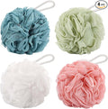 BTYMS 4 Pcs Loofah Sponge 60g/pc Mesh Pouf Bathing Sponges Bath Scrunchies by BTYMS