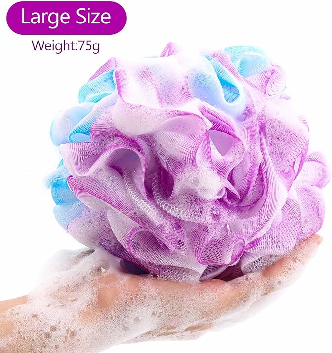BTYMS 75g/Pc Large Loofahs Shower Sponge, Exfoliating Body Scrubber Shower - Image 2