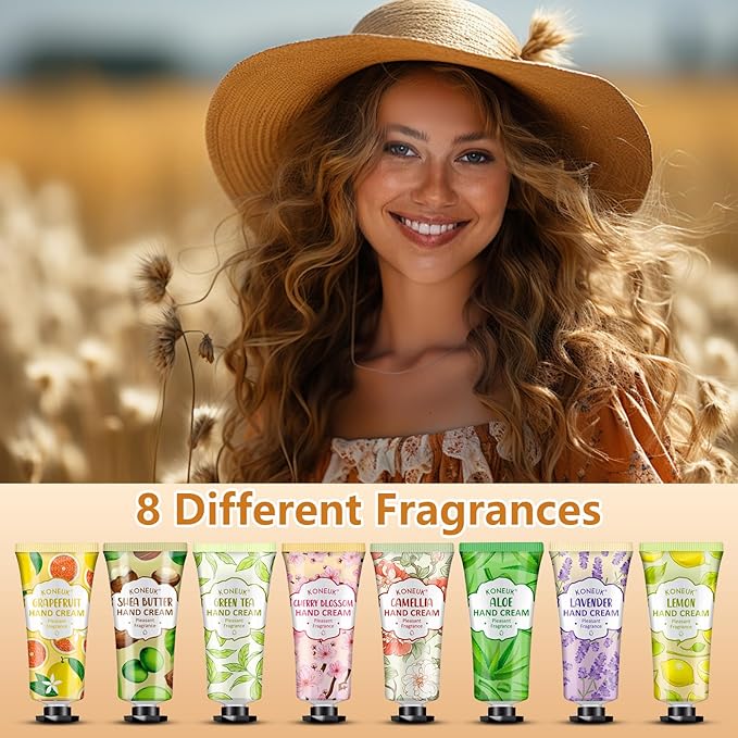 KONEUK 8 Pack Hand Cream Set, Mothers Day Gifts, Wedding Favors, Bulk Hand - Image 3