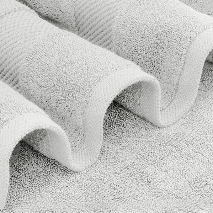 White Classic Luxury Bath Towels Set of 4 Large - Image 3