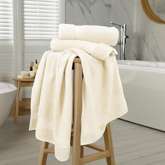Commercial Bulk Pack of 12 Bath Towels – 100% Cotton Terry 24" x 48" – Ideal - Image 5